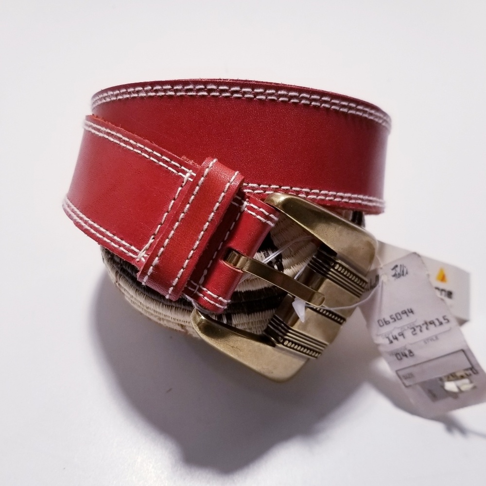 Liz Claiborne Vintage Red Leather Belt sz L  NWT